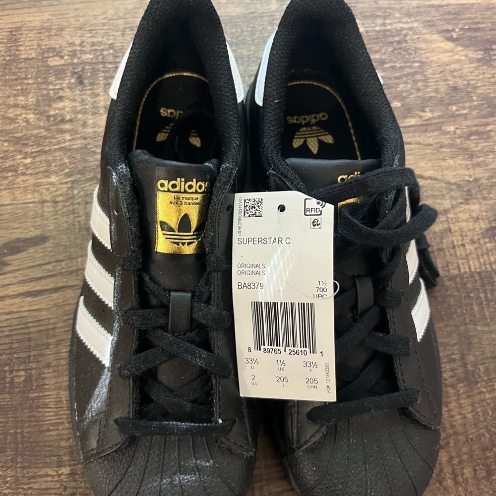 Adidas KID’s Black shoes brand new